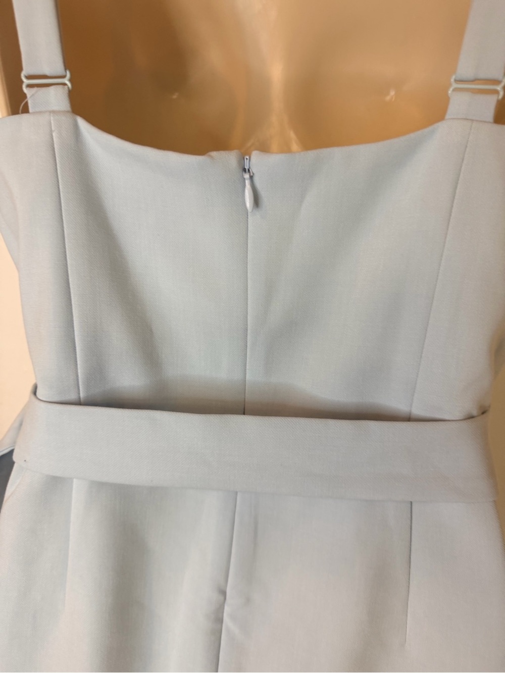 French Connection Whisper Belted Straight Neck Dress Light Dream Blue Size 8 NWT - Picture 12 of 16